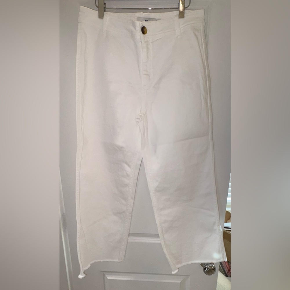 Vineyard Vines White Cropped Wide Leg Jeans Sz 30